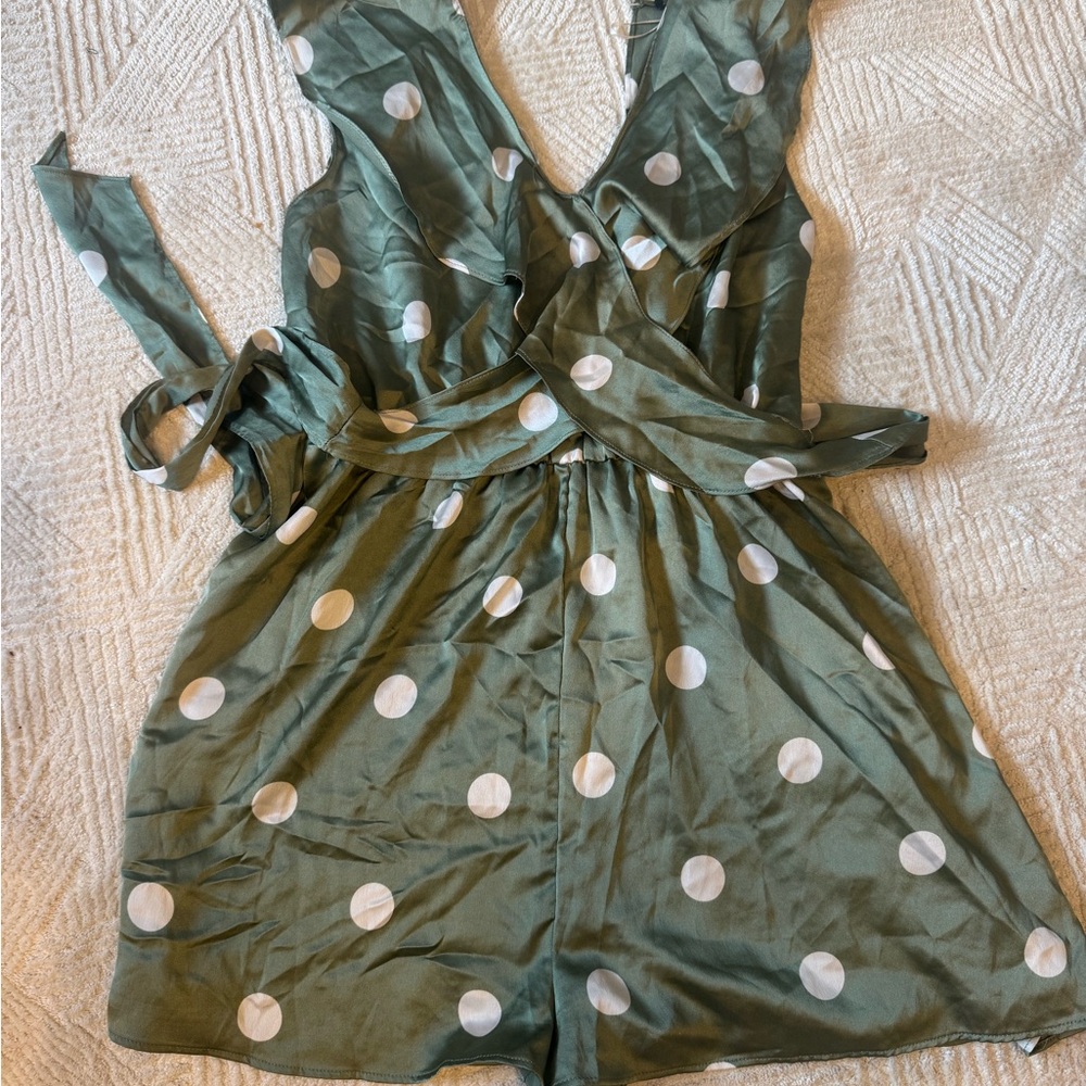 Zara Basic Mint Green Dress with White Dots